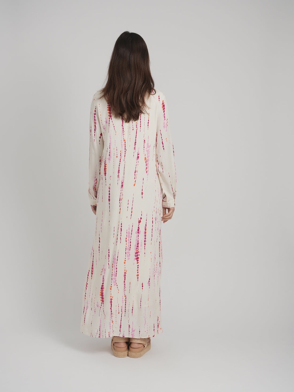 Maya Place Pink Tie Dye Long sleeve Maxi Dress   - Small - Picture 3 of 15